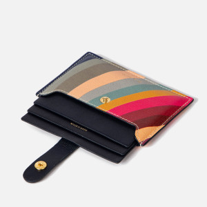 Swirl Striped Leather Coin Purse